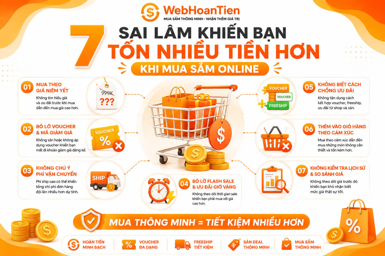 7 sai lầm khiến bạn tốn nhiều tiền hơn khi mua sắm online