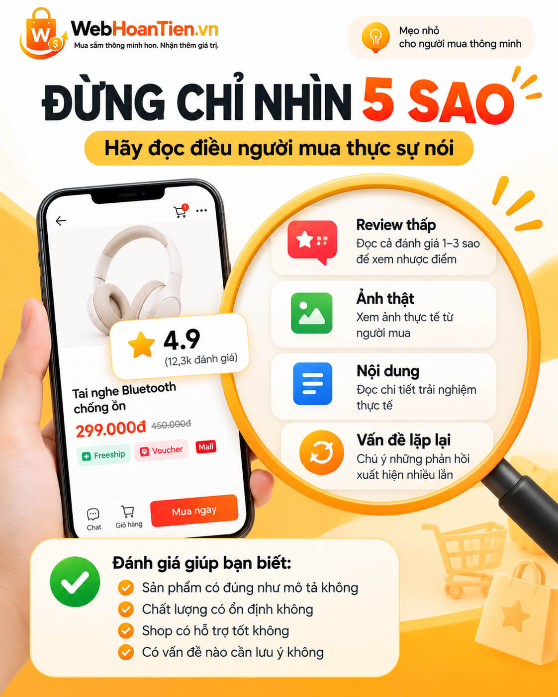 Cách đọc đánh giá sản phẩm khi mua online: Đừng chỉ nhìn 5 sao